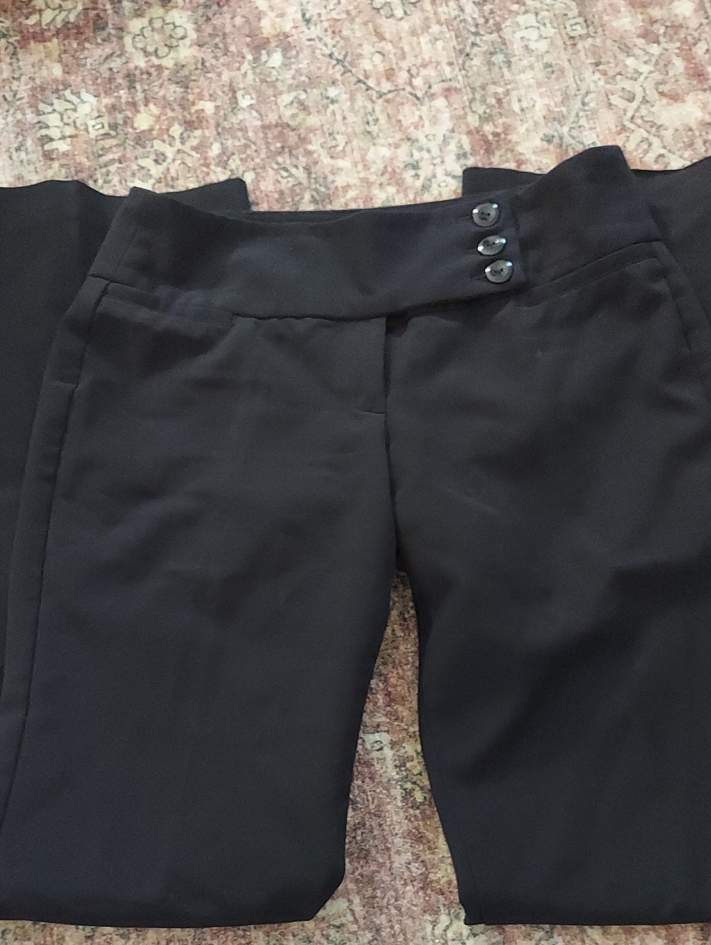 Iz Byer Black High-Rise Straight-Leg Dress Trousers